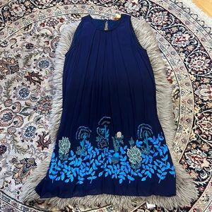 Anthropologie sleeveless dress with embroidery and beading